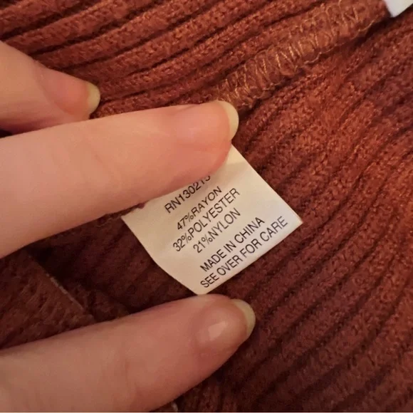 Brown ribbed leggings - Picture 6 of 6